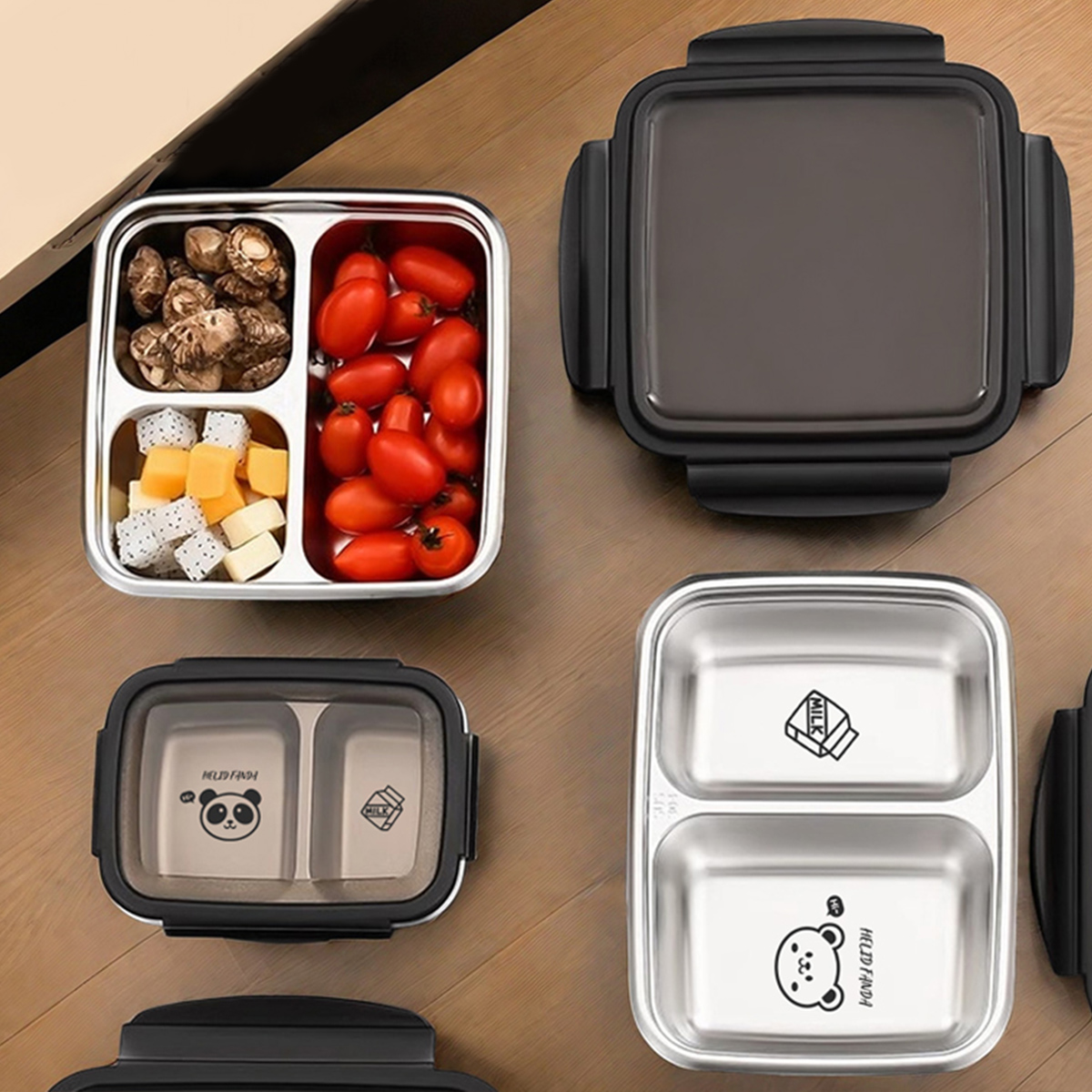 Bento Box Two Tier - WORTHBUY 2/3 Grids 304 Stainless Steel