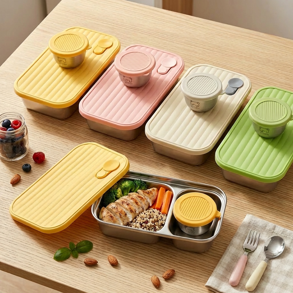 Bento Box Two Tier - Portable Fruit Salad Food Container For