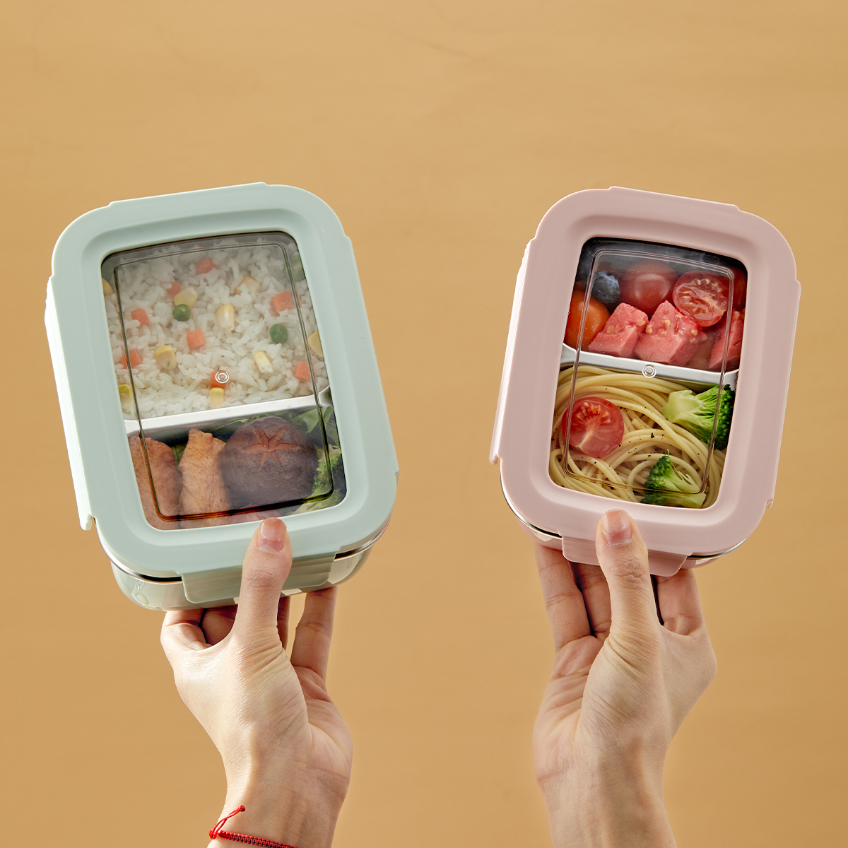 Bento Box Two Tier - Microwave 304 Stainless Steel Compartment Lunch