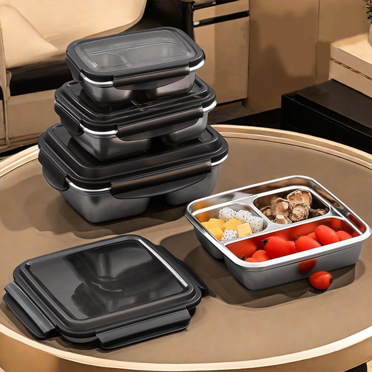 WORTHBUY 2/3 Grids 304 Stainle - Bento Box Two Tier recension och pris