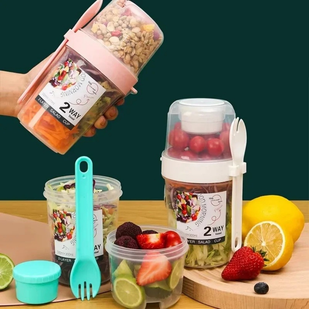 Portable Salad Cup Breakfast C - Bento Box Two Tier recension och pris