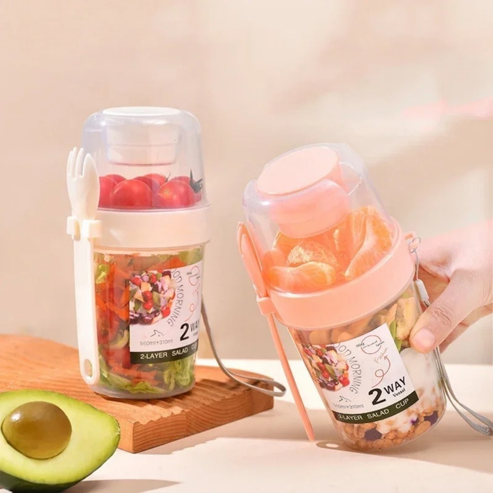 Portable Salad Cup Breakfast C - Bento Box Two Tier recension och pris