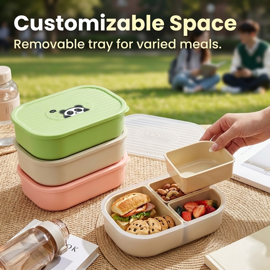 Portable Divided Plastic Lunch - Bento Box Two Tier recension och pris