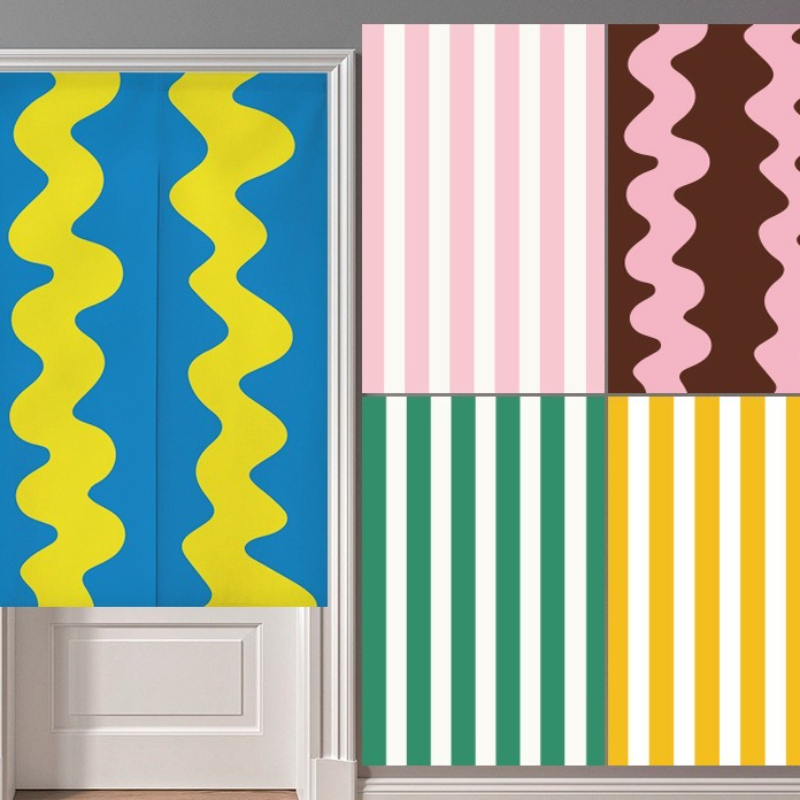 Contrasting color waves changi - Noren Curtain Doorway recension och pris
