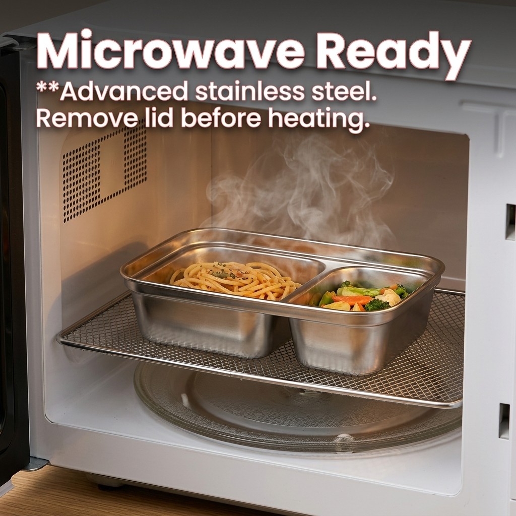 Microwave Safe 304 Stainless S - Bento Box Two Tier recension och pris