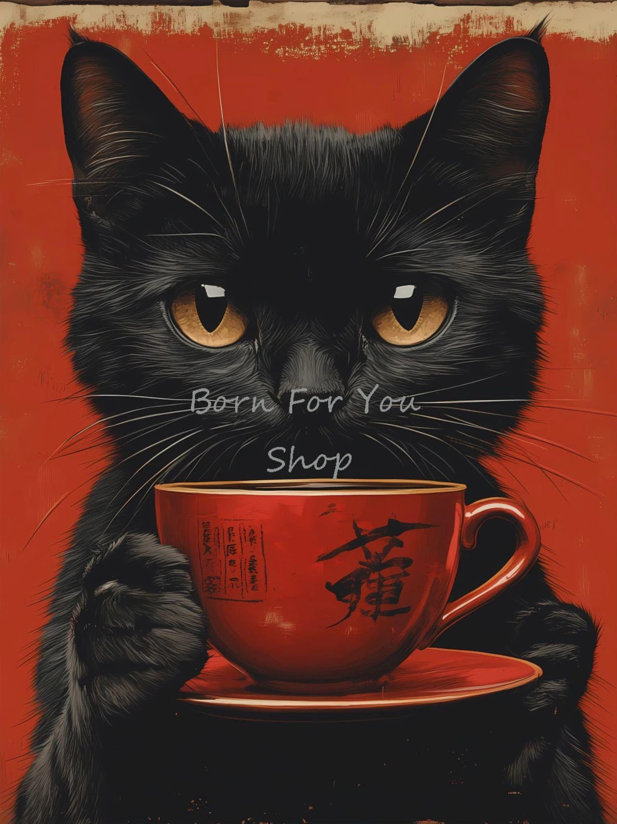 Japanese Edo Style Black Cat E - Japanese Lifestyle In Japanese recension och pris
