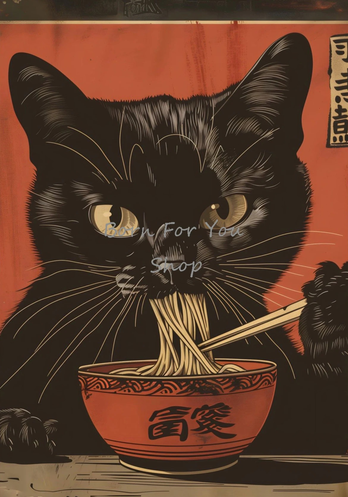 Japanese Edo Style Black Cat E - Japanese Lifestyle In Japanese recension och pris