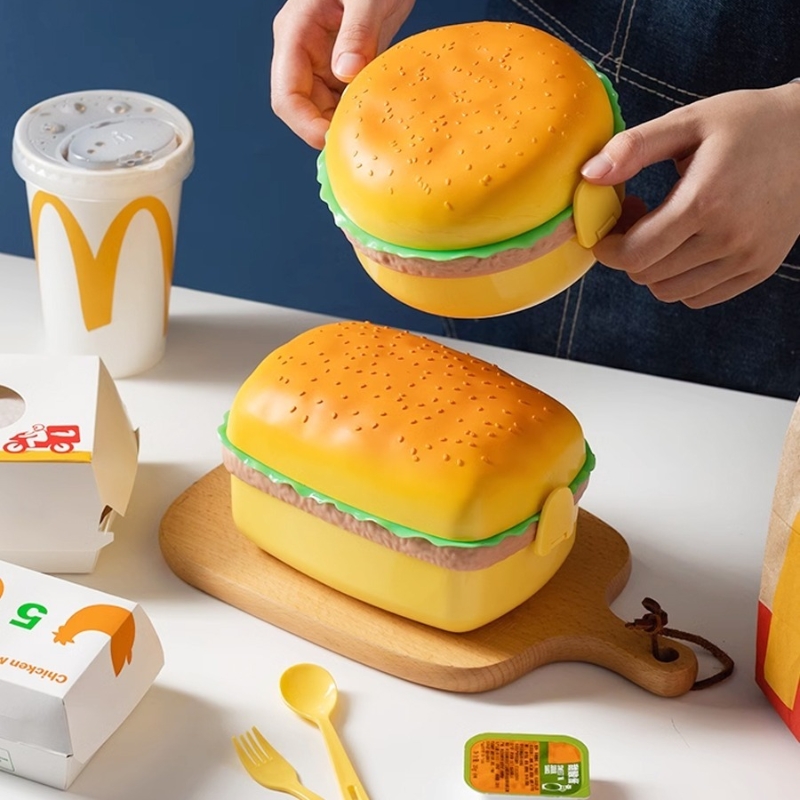 Hamburger Lunch Box Double Tie - Bento Box Two Tier recension och pris