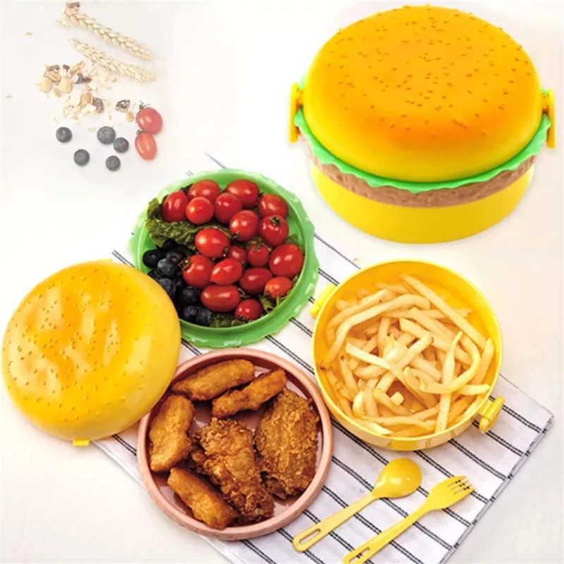 Hamburger Lunch Box Double Tie - Bento Box Two Tier recension och pris